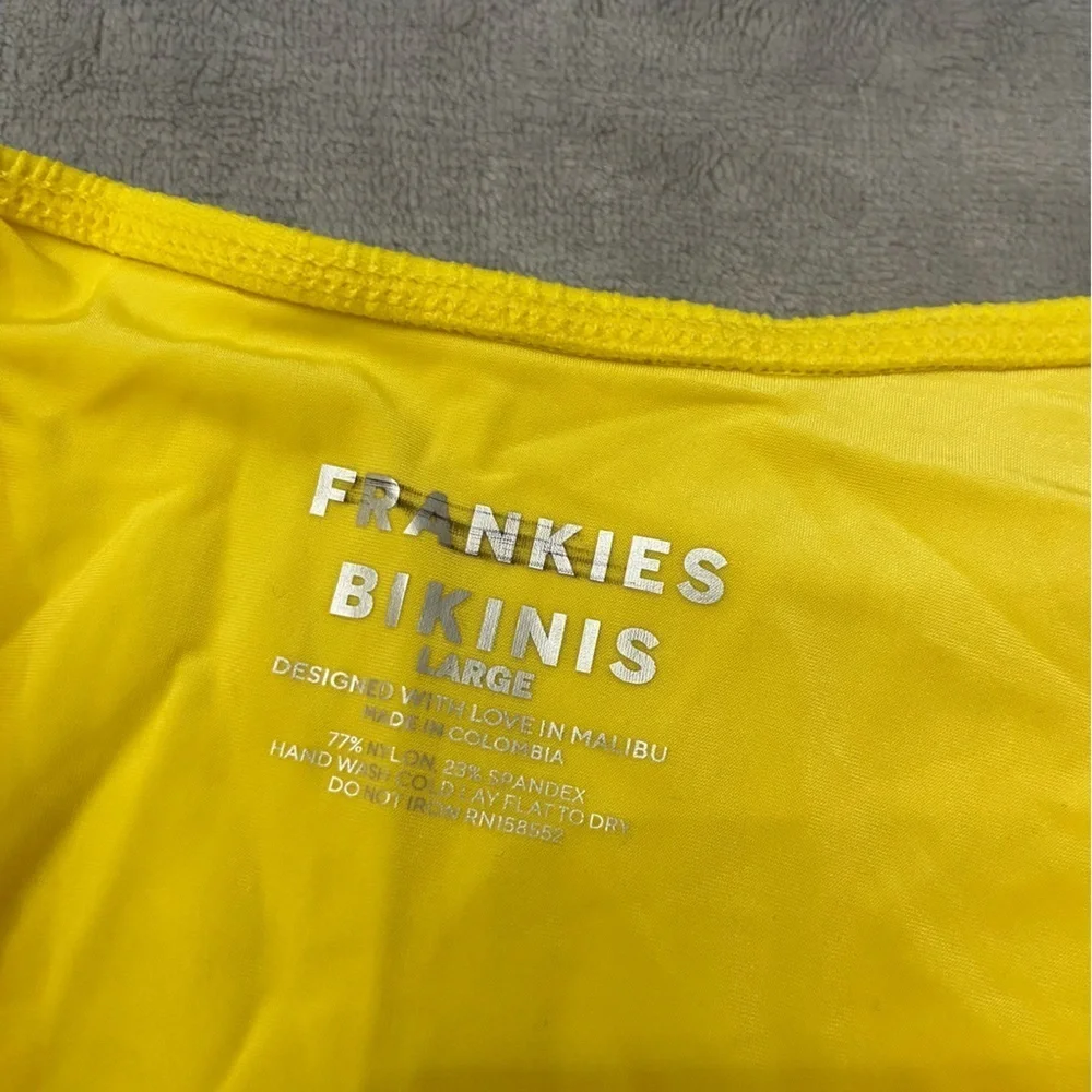 New! Frankie’s bikinis plisse cheeky bottoms Pina colada yellow 10752